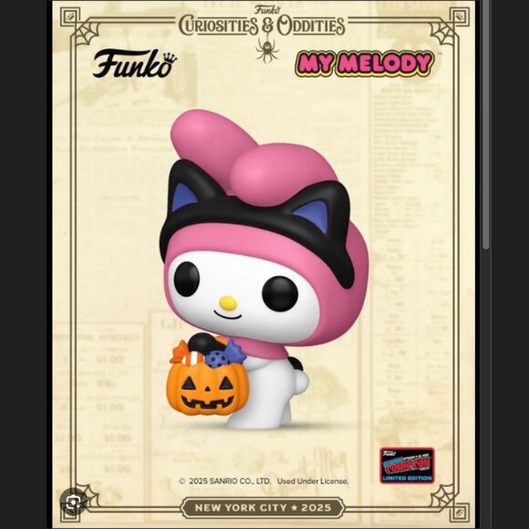 ๐ Funko Pop! My Melody (Trick or Treat) #121 NYCC 2025 Limited Edition - Picture 1 of 8